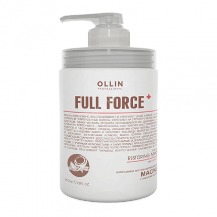 OLLIN Professional Full Force intenzivna obnavljajuća maska za kosu s kokosovim uljem OLLIN Professional Full Force intenzivna obnavljajuća maska za kosu s kokosovim uljem