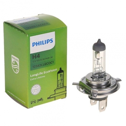 Philips LongLife EcoVision 12342LLECOC1 H4 60 / 55W Philips LongLife EcoVision 12342LLECOC1 H4 60 / 55W