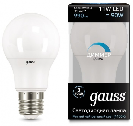 Gauss 102502211-D E27 A60 11W Gauss 102502211-D E27 A60 11W