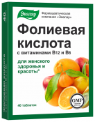 Evalar Folna kiselina s vitaminima B12 i B6 br. 40