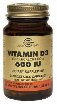 SOLGAR vitamin d3 600me 250mg br. 60